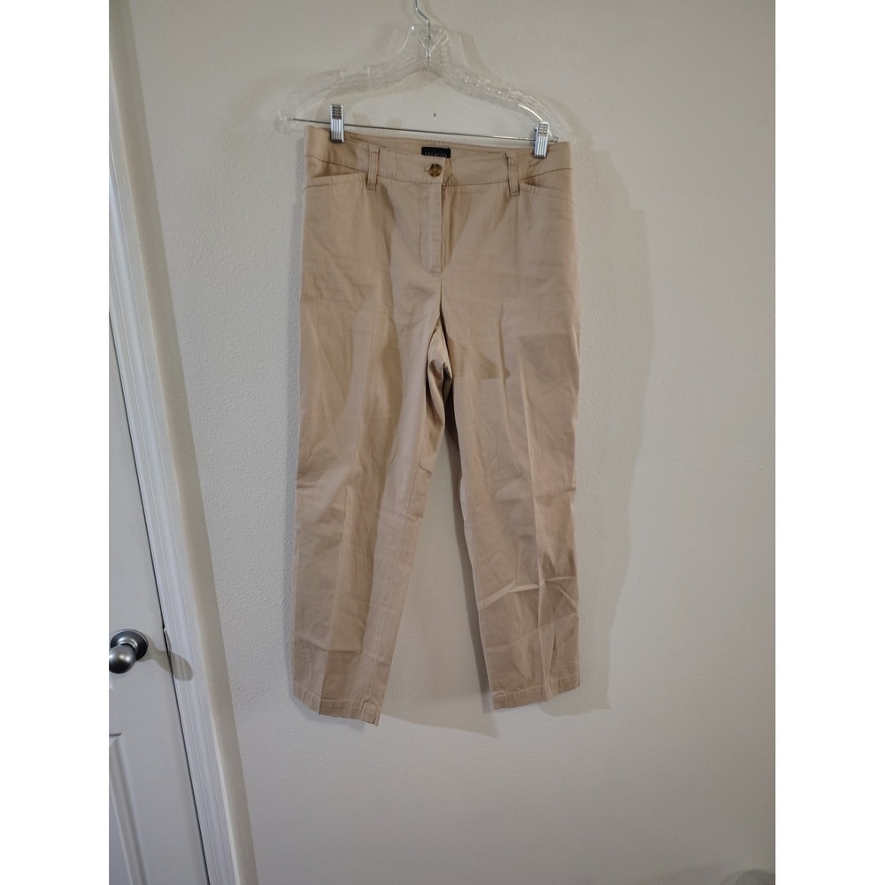Talbots Stretch Cotton‎ Chino Pants Tan Khaki Straight Leg Womens 8P Petite